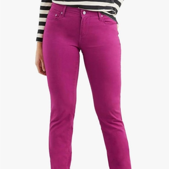 Levis purple/fuchsia high rise 505 straight pants - Picture 3 of 9